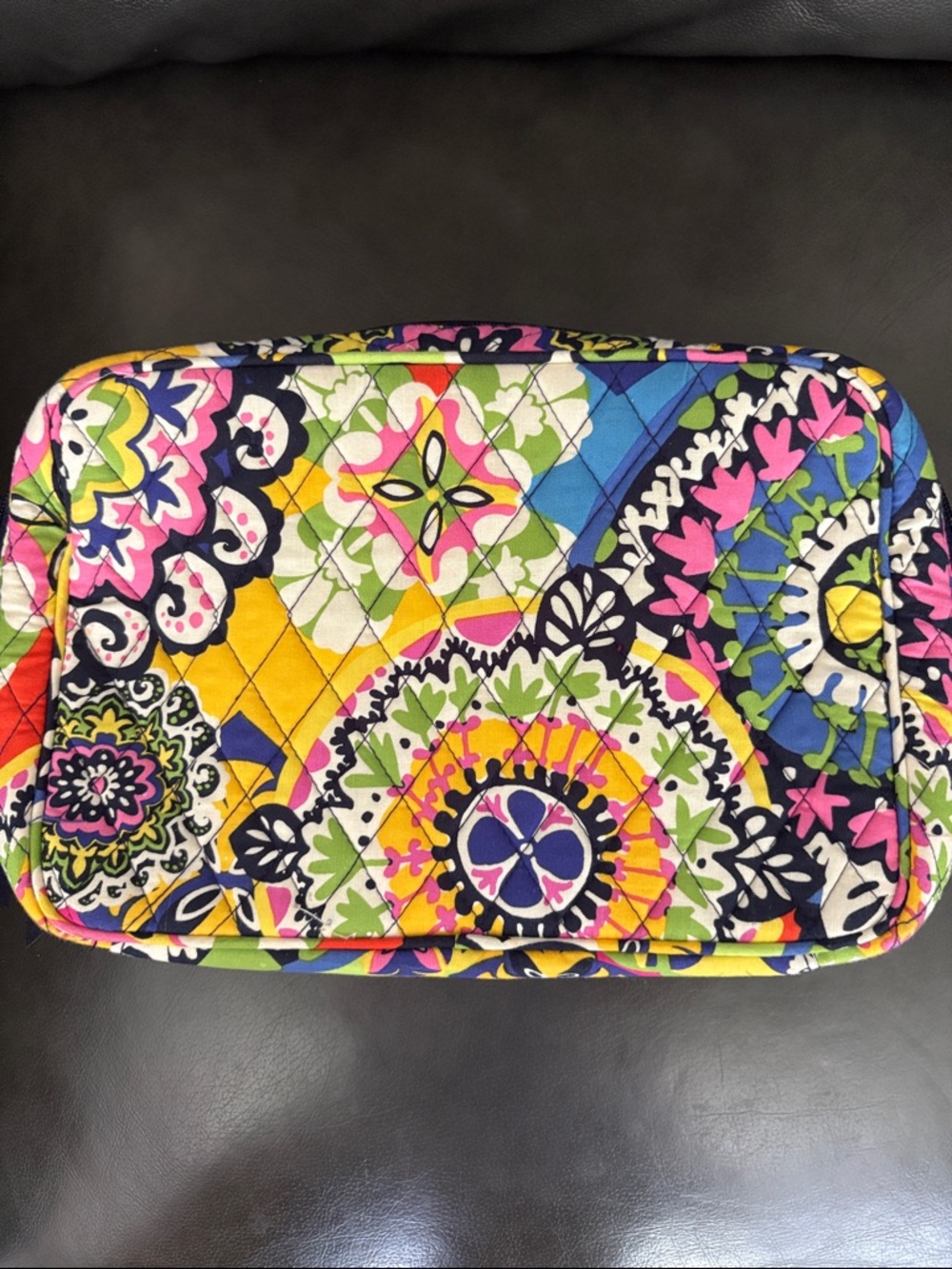 Vera Bradley Large Blush and Brush Cosmetic Makeup Case Retired Rio Pattern